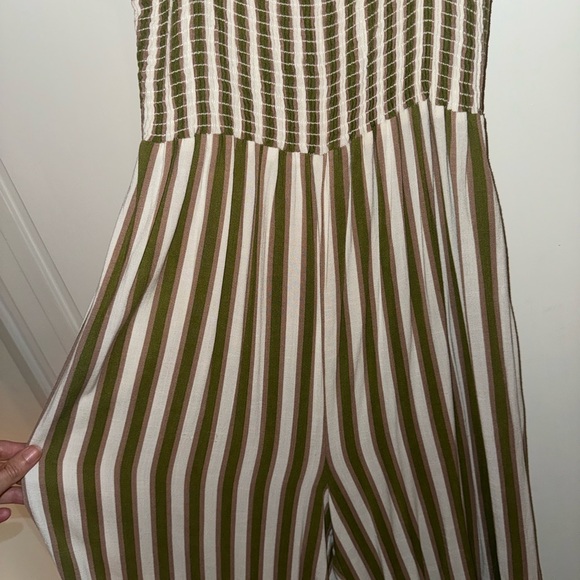 Show Me Your Mumu | Parton Green Stripe Wide Leg Jumpsuit, Size L - Picture 3 of 5